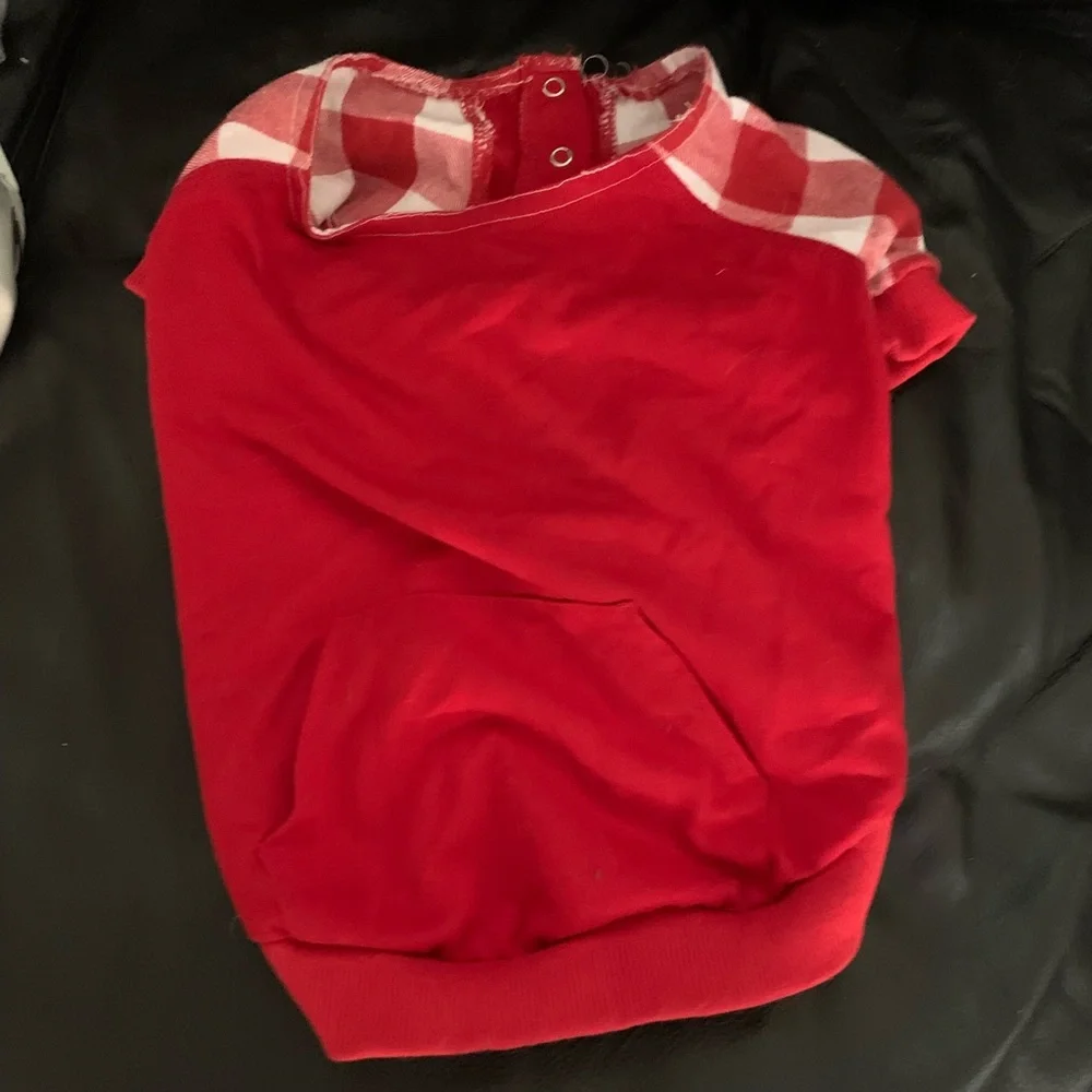 Cozy Red and Gray Cat Outfit Set